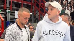 Tre calciatori azzurri presenti ieri al palazzetto per la partita del Napoli Basket