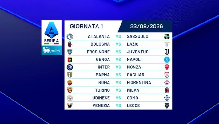 LIVE Serie A 2026-2027, il sorteggio del calendario: Inter-Napoli alla 3^! - immagine 1