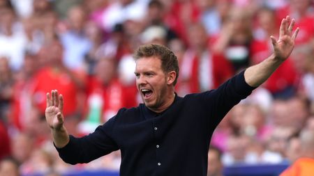 STUTTGART, GERMANY - JUNE 19: Julian Nagelsmann, Head Coach of Germany, reacts during the UEFA EURO 2024 group stage match between Germany and Hungary at Stuttgart Arena on June 19, 2024 in Stuttgart, Germany. (Photo by Alexander Hassenstein/Getty Images)