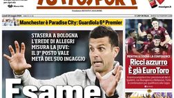 PRIMA PAGINA TUTTOSPORT OGGI: “Esame Thiago per Montero’