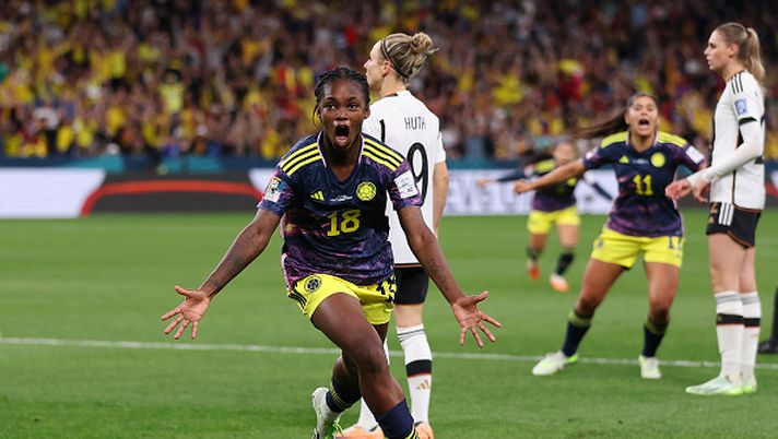 SYDNEY, AUSTRALIA - JULY 30: Linda Caicedo of Colombia celebrates after scoring her team's first goal during the FIFA Women's World Cup Australia & New Zealand 2023 Group H match between Germany and Colombia at Sydney Football Stadium on July 30, 2023 in Sydney, Australia. (Photo by Cameron Spencer/Getty Images) Linda Caicedo e le colombiane inguaiano la Germania: si decide tutto alla terza giornata… - immagine 1
