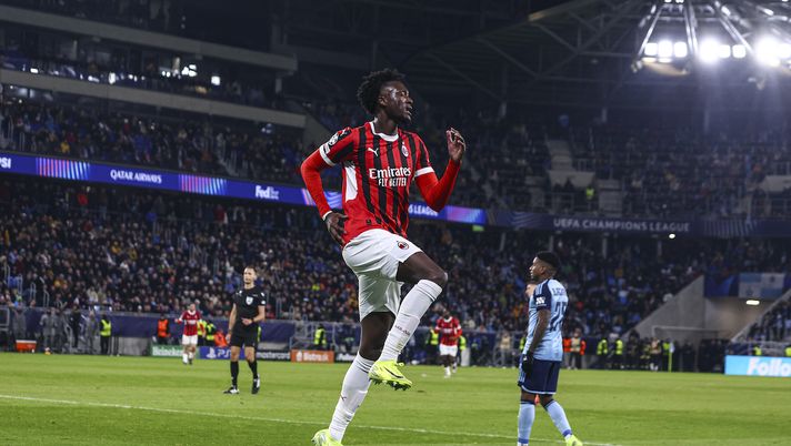 esultanza gol Tammy Abraham AC Milan Slovan Bratislava-Milan 2-3 Champions League 2024-2025
