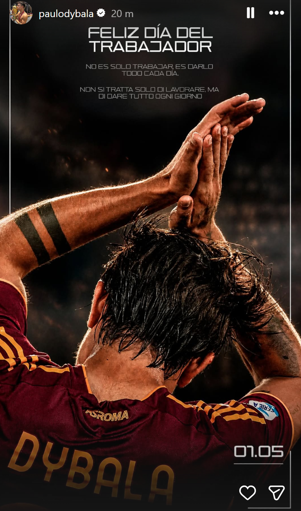 Dybala, messaggio per il 1° maggio: “Non è solo lavorare, ma dare tutto ogni giorno”- immagine 2