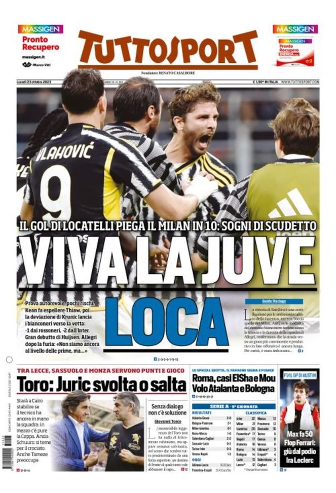EDICOLA TS – Viva la Juve Loca. Torino, Juric svolta o salta - immagine 1