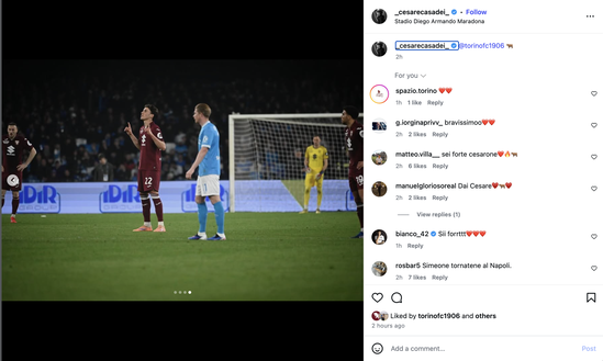 Napoli-Torino 2-1: non basta il gol di Casadei, rammarico post-gara online- immagine 2
