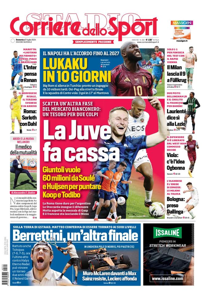 Prima Pagina Corriere dello Sport 21 luglio Prima Pagina Corriere dello Sport 21 luglio