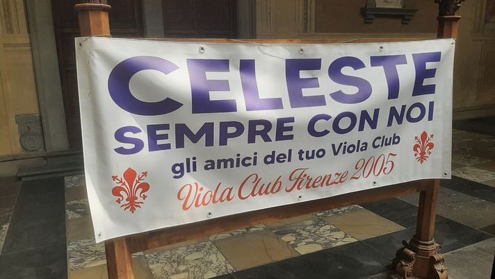 Lo striscione in ricordo di Celeste da parte del suo Viola Club: Firenze 2005 Striscione Celeste Pin