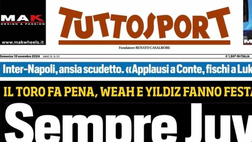 PRIMA PAGINA TUTTOSPORT OGGI: “Inter-Napoli, ansia scudetto”