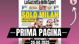Prima pagina Gazzetta dello Sport: “Solo Milan. Crollo Inter, addio Triplete”