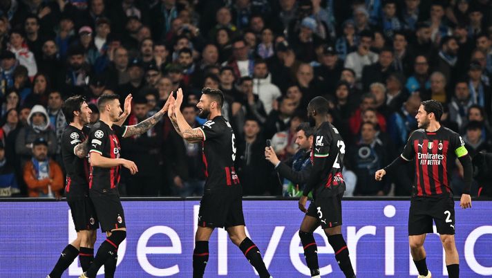 esultanza Giroud AC Milan Napoli-Milan Champions League 2022-2023