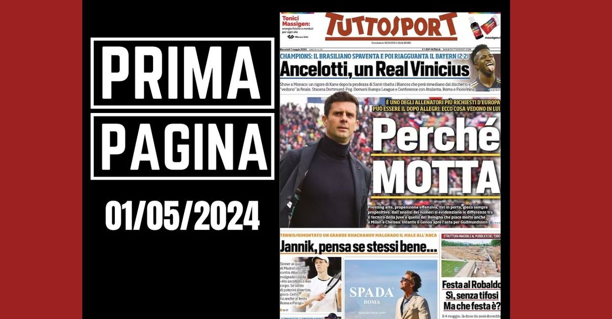 Prima pagina Tuttosport: “Ecco perché Thiago Motta piace a tutti”