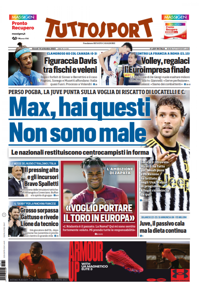 EDICOLA / TS: Italia, bravo Spalletti: pressing alto e incursori. La Juve… - immagine 1