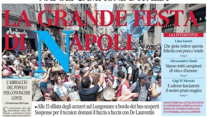 prima pagina il mattino oggi