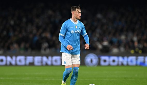 NAPLES, ITALY - FEBRUARY 15: Sam Beukema of SSC Napoli during the Serie A match between SSC Napoli and AS Roma at Stadio Diego Armando Maradona on February 15, 2026 in Naples, Italy. (Photo by Francesco Pecoraro/Getty Images)