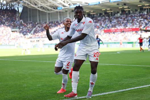 BERGAMO, ITALY - SEPTEMBER 15: Moise Kean of ACF Fiorentina celebrates after scoring his team's second goal during the Serie A match between Atalanta and Fiorentina at Gewiss Stadium on September 15, 2024 in Bergamo, Italy. (Photo by Francesco Scaccianoce/Getty Images) Manfredini: “Cataldi ha qualità per fare bene. E Kean può fare 15 gol”- immagine 2