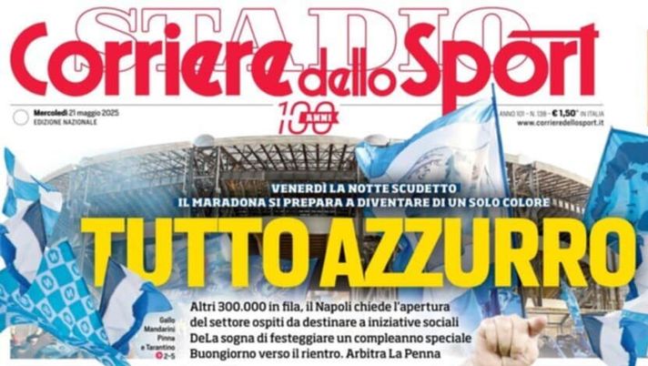 prima pagina corriere dello sport oggi