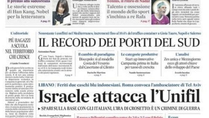 PRIMA PAGINA IL MATTINO OGGI: “Italia double face!” - immagine 1