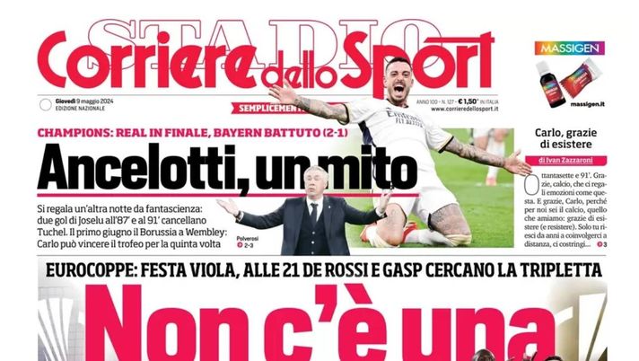 prima pagina corriere dello sport oggi