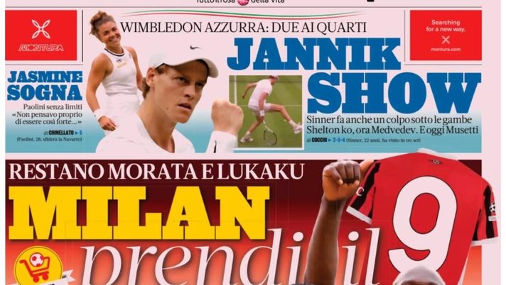 PRIMA PAGINA GAZZETTA DELLO SPORT OGGI: “Milan, restano Morata e Lukaku” PRIMA PAGINA GAZZETTA DELLO SPORT OGGI: “Inzaghi al rinnovo, ci metto la firma”
