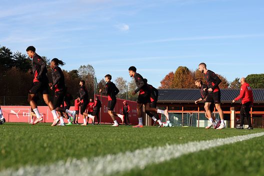 Giocatori del Milan in azione oggi a Milanello (Photo by Claudio Villa/AC Milan via Getty Images) Oggi a Milanello