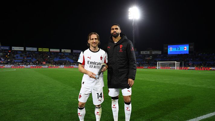 PISA, ITALY - FEBRUARY 13: Loftus Cheek and Luka Modric of AC Milan celebrates the win at the end of the Serie A match between Pisa SC and AC Milan at Arena Garibaldi on February 13, 2026 in Pisa, Italy. (Photo by Giuseppe Cottini/AC Milan via Getty Images) loftus-cheek-gol-pisa-bologna-mercato-gennaio-firma-contratto