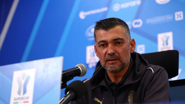 Sergio Conceicao (allenatore AC Milan) in conferenza stampa a Riyadh (Arabia Saudita) alla vigilia di Juventus-Milan (Supercoppa Italiana) | News (Getty Images) Supercoppa Italiana Juventus-Milan Conceicao conferenza stampa
