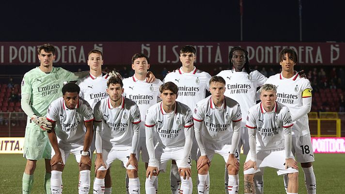 PONTEDERA, ITALY - OCTOBER 27: Milan Futuro poses during the Serie C match between Pontedera and Milan Futuro on October 27, 2024 in Pontedera, Italy.  (Photo by Gabriele Maltinti - AC Milan/AC Milan via Getty Images)  Milan Futuro, calendario e risultati: la situazione - immagine 1