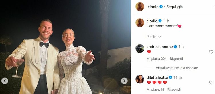 Elodie celebra un fine settimana d’amore: con lei alle nozze di Diletta, Iannone- immagine 2