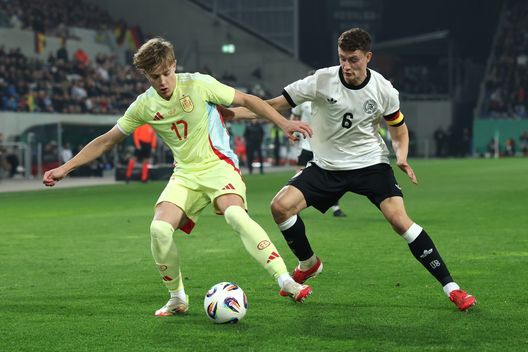 Jesus Rodriguez e Eric Martel durante l'amichevole internazionale Under 21 tra Germania Under 21 e Spagna Under 21 allo Stadion am Boellenfalltor il 25 marzo 2025 a Darmstadt, Germania. (Foto di Alex Grimm/Getty Images per DFB) Spagna-Italia 1-1, Pisilli per il pareggio: Azzurrini ai quarti da secondi nel girone- immagine 3