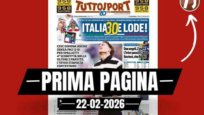 Prima pagina Tuttosport: 'Juve, Como profondo. Stavolta i tifosi contestano'