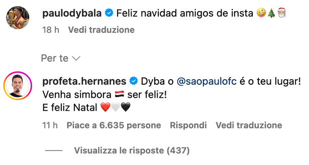 Futuro Dybala, l’ex Lazio Hernanes ci prova: “Vieni al San Paolo, è il tuo posto”- immagine 2