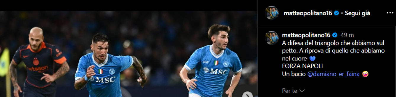 Politano attacca Damiano Er Faina sui social: il messaggio – FOTO- immagine 2