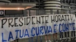 A San Siro compare lo striscione per Moratti: “La tua Curva è con te”