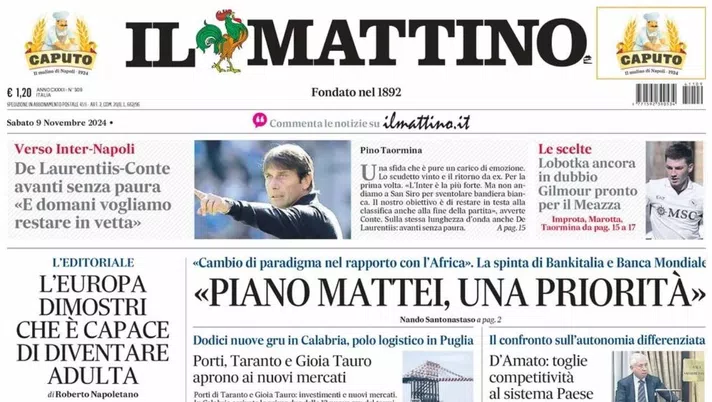 prima pagina il mattino oggi