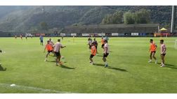 VIDEO, Ritiro Palermo, esercitazione per i centrocampisti e gli attaccanti rosanero