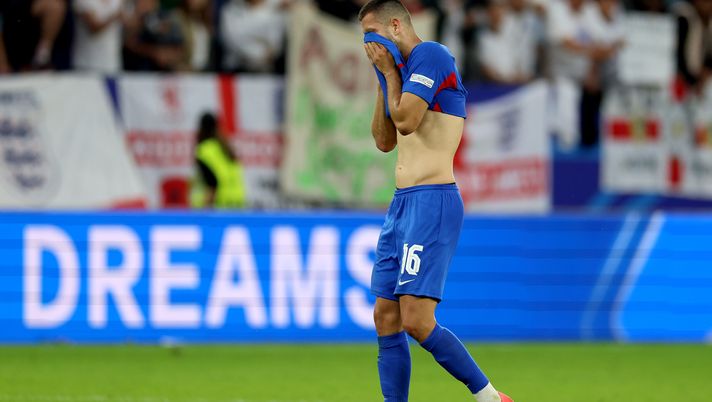 GELSENKIRCHEN, GERMANY - JUNE 30: David Hancko of Slovakia looks dejected after the team's defeat and elimination from EURO 2024 in the UEFA EURO 2024 round of 16 match between England and Slovakia at Arena AufSchalke on June 30, 2024 in Gelsenkirchen, Germany. (Photo by Richard Pelham/Getty Images) Hancko Al Nassr