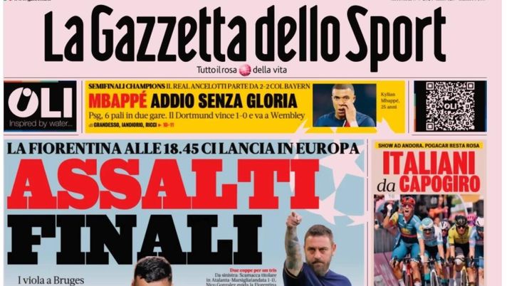 PRIMA PAGINA GAZZETTA DELLO SPORT OGGI: “Inzaghi al rinnovo, ci metto la firma”