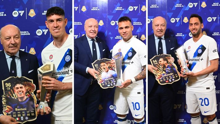 Serie A: Inzaghi, Calhanoglu, Bastoni e Lautaro premiati prima di Verona-Inter - immagine 1