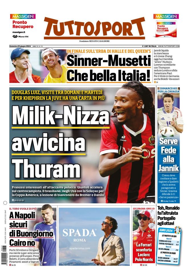 Prima Pagina Tuttosport 23 giugno Prima Pagina Tuttosport 23 giugno