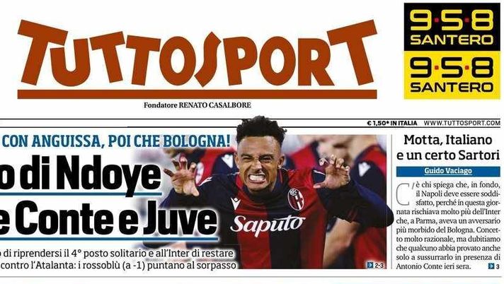 prima pagina tuttosport oggi