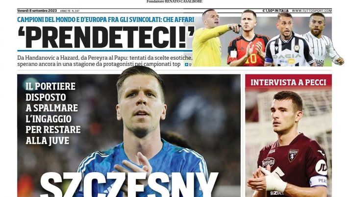 EDICOLA / TS: ‘Prendeteci’, da Handanovic ad Hazard: affari con gli svincolati - immagine 1