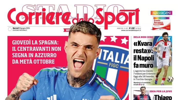 PRIMA PAGINA CORRIERE DELLO SPORT OGGI: “DeLa non cede: Kvara resta. Il Napoli fa muro” prima pagina corriere dello sport oggi