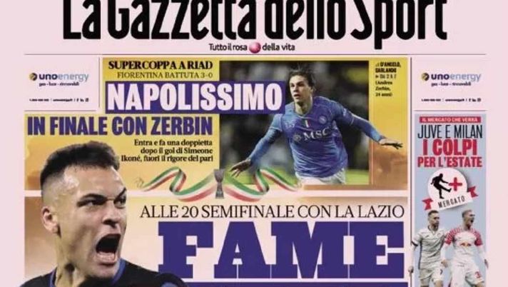 Prima pagina Gazzetta