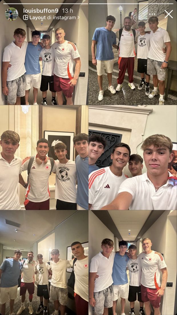 Sorpresa Roma, in ritiro c’è il figlio di Buffon: le foto con De Rossi e i calciatori- immagine 2