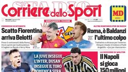 PRIMA PAGINA CORRIERE DELLO SPORT OGGI: “Il Napoli si gioca 150 milioni”