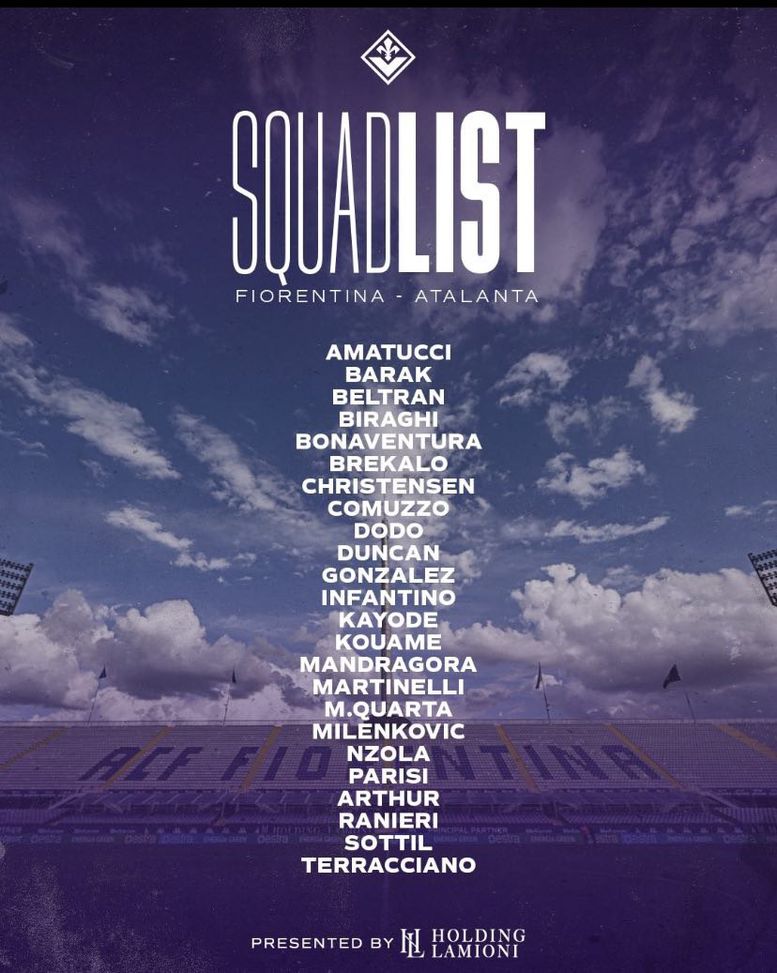 Convocati Fiorentina: finalmente Barak, ma c’è ancora un’assenza importante- immagine 2