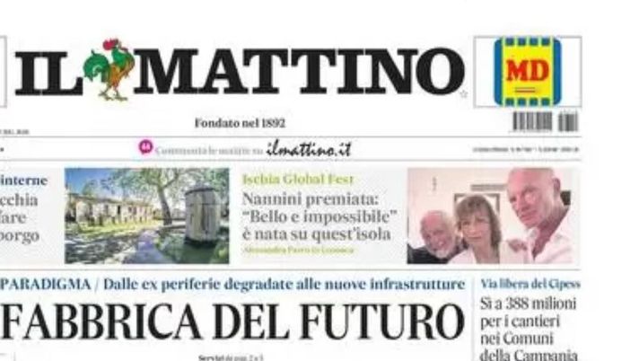 prima pagina il mattino oggi