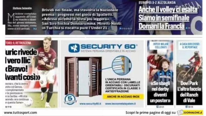 EDICOLA TS – Frattesi d’Italia: doppietta dell’interista. Collovati sul derby: “Se sbagli…” - immagine 1