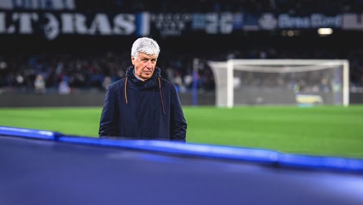 NAPLES, ITALY - FEBRUARY 15: AS Roma coach Gian Piero Gasperini during the Serie A match between SSC Napoli and AS Roma at Stadio Diego Armando Maradona on February 15, 2026 in Naples, Italy. (Photo by Fabio Rossi/AS Roma via Getty Images) gasperini napoli