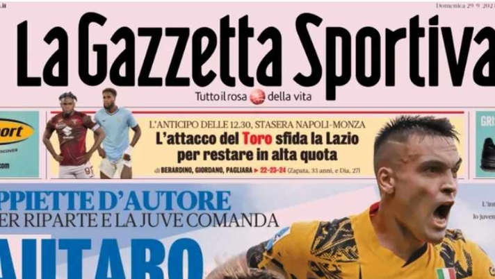 PRIMA PAGINA GAZZETTA DELLO SPORT OGGI: “Lautaro da urlo, Vlahovc da sogno” - immagine 1
